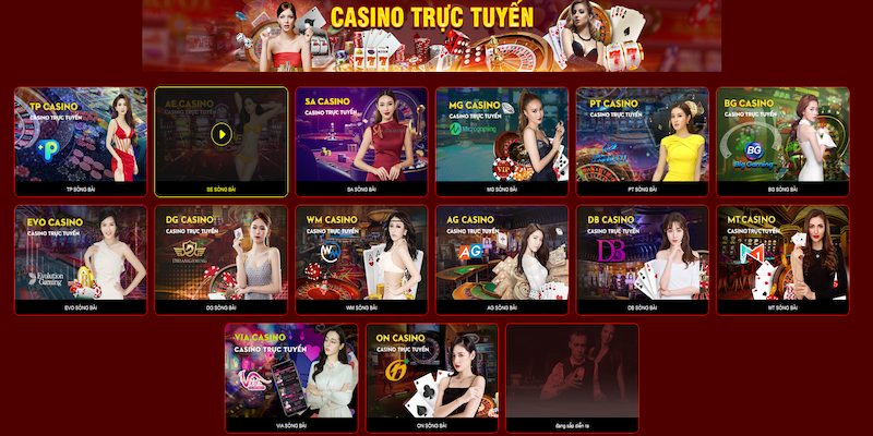 Giai diện chơi CASINO tại 33WIN hấp dẫn 